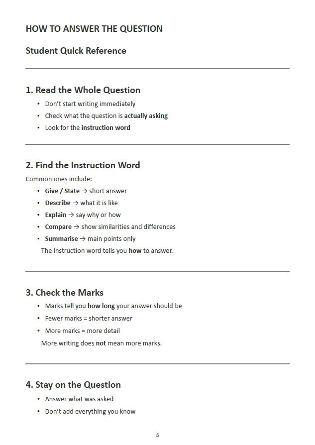 How to Answer the Question — Student Edition (1st to 6th Year) Junior & Senior Cycle