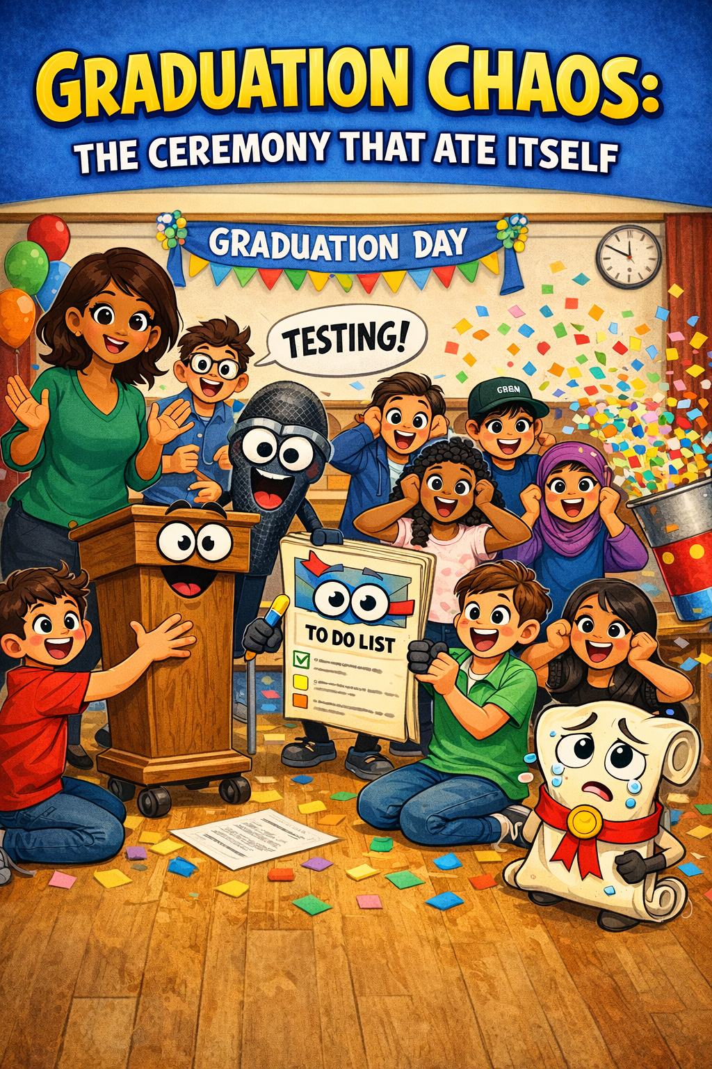 Graduation Chaos: The Ceremony That Ate Itself Mainstream 6th Class School Play – Annual Performance Licence