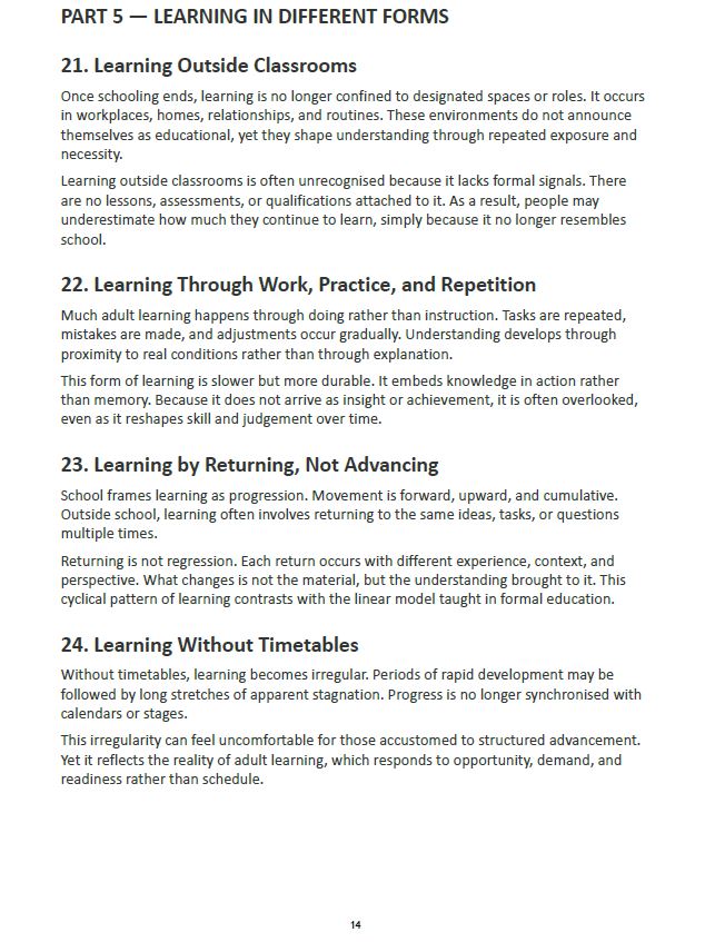 Senior Cycle - Learning After School: Meaning, Transfer & Continuity