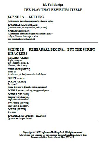 The Play That Rewrites Itself — Transition Year School Play Annual Performance Licence