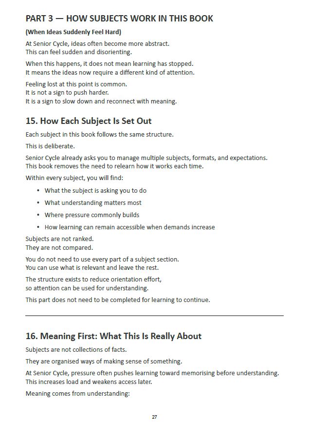 Senior Cycle — Access Edition, Learning, Meaning & Participation Support (4th–6th Year)