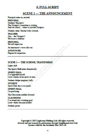 The School That Tried to Join the Olympics 5th Class School Play – Annual Performance Licence