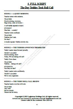 The Day the Teddies Took Roll Call – Senior Infants School Play Annual Licence