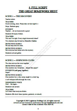 The Great Homework Heist 4th Class Primary School Play – Annual Performance Licence