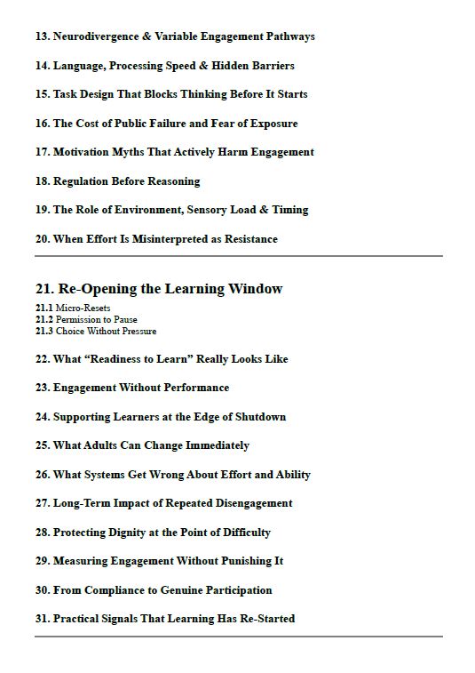 Before Thinking Begins — Engagement, Effort & the Moment Learning Switches Off (School Resource Edition)