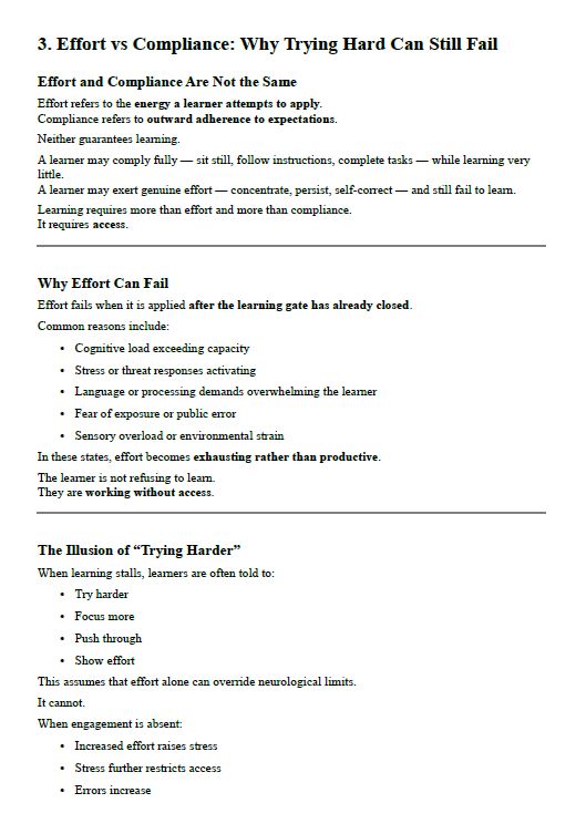 Before Thinking Begins — Engagement, Effort & the Moment Learning Switches Off (School Resource Edition)