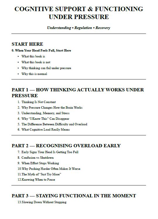 Cognitive Support & Functioning Under Pressure (School Resource Edition)