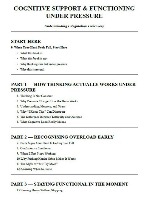 Cognitive Support & Functioning Under Pressure (School Resource Edition)