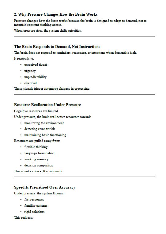 Cognitive Support & Functioning Under Pressure (School Resource Edition)