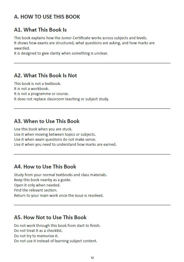 Junior Cycle — Exam Clarity & Support Guide (Student Edition)