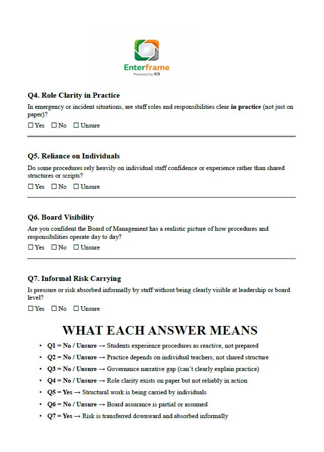 Principal Snapshot Lite – 10-Minute Governance Visibility Questionnaire - Self Accessed